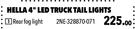 Hella 4" LED Truck Tail Lights Rear Fog Light 2NE-328870-071