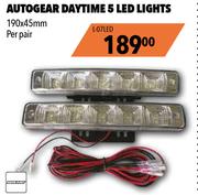 Autogear Daytime 5 LED Lights 190x45mm L-07LED-Per Pair