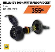 Hella 12V 100% Waterproof Socket 7 Pin ISO 1724-TYP N 8JB-910032-041