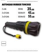Autogear Rubber Torches 2 x AA S0346