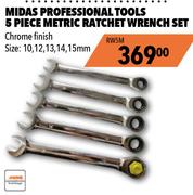 Midas Professional Tools 5 Piece Metric Ratchet Wrench Set RW5M