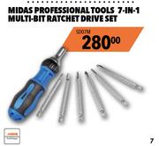 Midas Professional Tools 7 In 1 Multi Bit Ratchet Drive Set SD07M