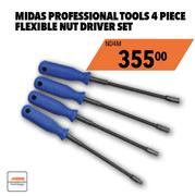 Midas Professional Tools 4 Piece Flexible Nut Driver Kit ND4M