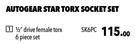 Autogear 6 Piece Star Torx Socket Set SK6PC