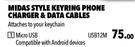 Midas Style Keyring Phone Charger & Data Cables USB12M