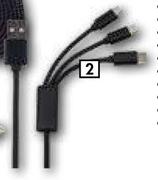 Midas Style Cellphone Charger Cables (3-In-1 Multi Connectors) USB19M