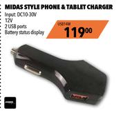 Midas Style Phone & Tablet Charger USB14M