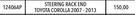 Aplus Suspension For Steering Rack End For Toyota Corolla 2007-2013 12406AP