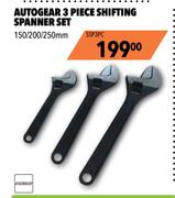 Autogear 3 Piece Shifting Spanner Set 150/ 200/ 250mm SSP3PC
