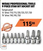 Midas Professional Tools 9 Piece Star Bit Socket Set SK9M