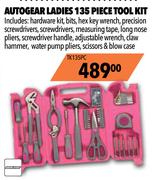 Autogear Ladies 135 Piece Tool Kit TK135PC