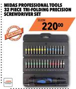 Midas Professional Tools 32 Piece Tri-Folding Precision Screwdriver Set SS32M