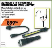 Autogear 3-In-1 Multi head Rechargeable Work Light Set L-WL08
