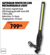 Autogear White/UV COB Rechargeable Light L-WL09