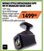 Midas Style Detachable GPS WiFi Enabled Dash Cam DVR4M