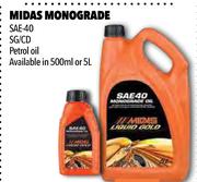 Midas Monograde SAE-40 Petrol Oil SG/CD M140 500-5Ltr