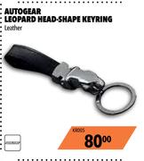 Autogear Leopard Head Shape Keyring Leather KR005