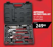 Autogear 40 Piece Tool Kit 1/4" x 3/8" Drive (Chrome Finish) TK40PC
