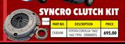 Syncro Clutch Kit For Toyota Corolla/ Tazz 160i 1996 Onwards CK804M