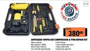 Autogear 100PSI Air Compressor & Tyre Repair Kit TRKIT01
