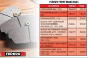 Ferodo Front Brake Pads For Toyota Fortuner/Hilux/Prado 2005 Onwards FDB1698