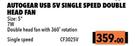 Autogear USB 5V Single Speed Double Head Fan CF3025V