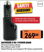 Autogear 5 In 1 Power Bank USB12