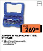 Autogear 60 Piece Colour Bit Set & Bit Holder SD60PC