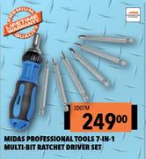 Midas Professional Tools 7 In 1 Multi Bit Ratchet Driver Set SD07M