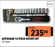 Autogear 16 Piece 1/4" Drive Secket Set SK16PC