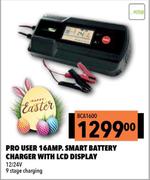 Pro User 16 AMP Smart Battery Charger With LCD Display BCA1600
