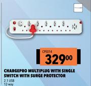 Chargepro Multiplug With Single Switch With Surge Protector CPE014