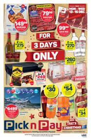 Pick n Pay Eastern Cape : Christmas 3 Days Only (13 December - 15 December 2021)
