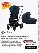 Cybex Priam Gen 3 Chrome Frame With Seat Pack & Lux Carry Cot