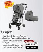 Cybex Mios Gen 3 Chrome Frame With Seat Pack & Lux Carry Cot