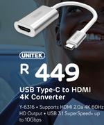Unitek USB Type-C To HDMI 4K Converter Y 6316