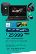 Asus Core i7 Gaming Notebook GL502VM-FY181T With Free ROG Gaming Headset, Mouse & Backpack