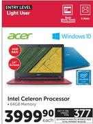 Acer 14" Intel Celeron Processor-Each