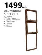 Aluminium Sidelight 600 x 2100mm-Each