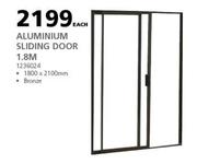 Aluminium Sliding Door 1.8m 1800 x 2100mm-Each