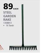 Steel Garden Rake 16 Teeth-Each
