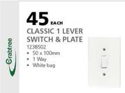 Crabtree Classic 1 Lever Switch & Plate