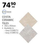 Costa Ceramic Tiles-350 x 350mm Per Sqm