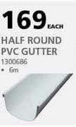 Half Round PVC Gutter 6m-Each
