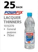 Powafix Lacquer Thinners-750ml Each