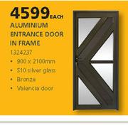 ROBMEG Steel Aluminium Entrance Door In Frame-900 x 2100mm