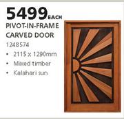 Swartland Pivot In Frame Carved Door-2115 x 1290mm 