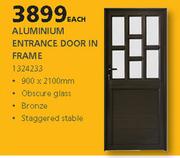 ROBMEG Steel Aluminium Entrance Door In Frame-900 x 2100mm