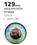 Hosepipe With Fittings 12mm x 20m-Each