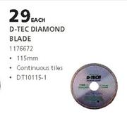 Tork Craft D-Tec Diamond Blade 115mm-Each